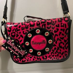 Betsy Johnson Betseyville Leopard Crossbody Purse Vintage